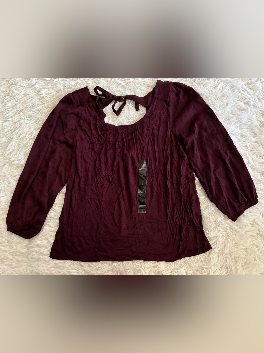 NEW Banana Republic Whimsigoth Peasant Boho Cottagecore Top Blouse Plum Wine M